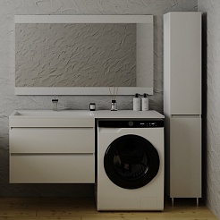 Style Line Мебель для ванной Даллас 140 L Люкс Plus 2 ящика подвесная белая – фотография-2